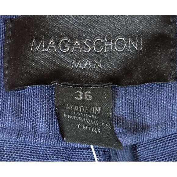 Magaschoni Mens Navy Blue Linen Blend Shorts Lightweight Button Closure Size 36 - Picture 3 of 5
